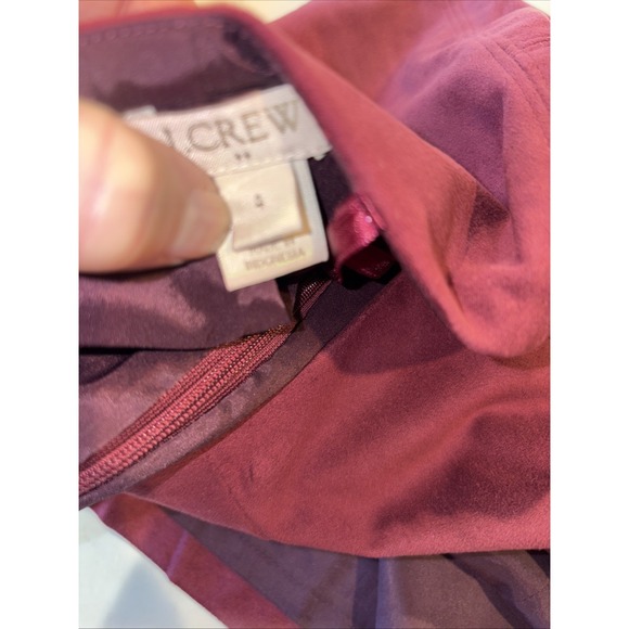 J Crew A-Line Pencil Skirt Womens 4 Burgundy Mini Faux BrushedSuede Lined F5023‎ - Picture 4 of 7